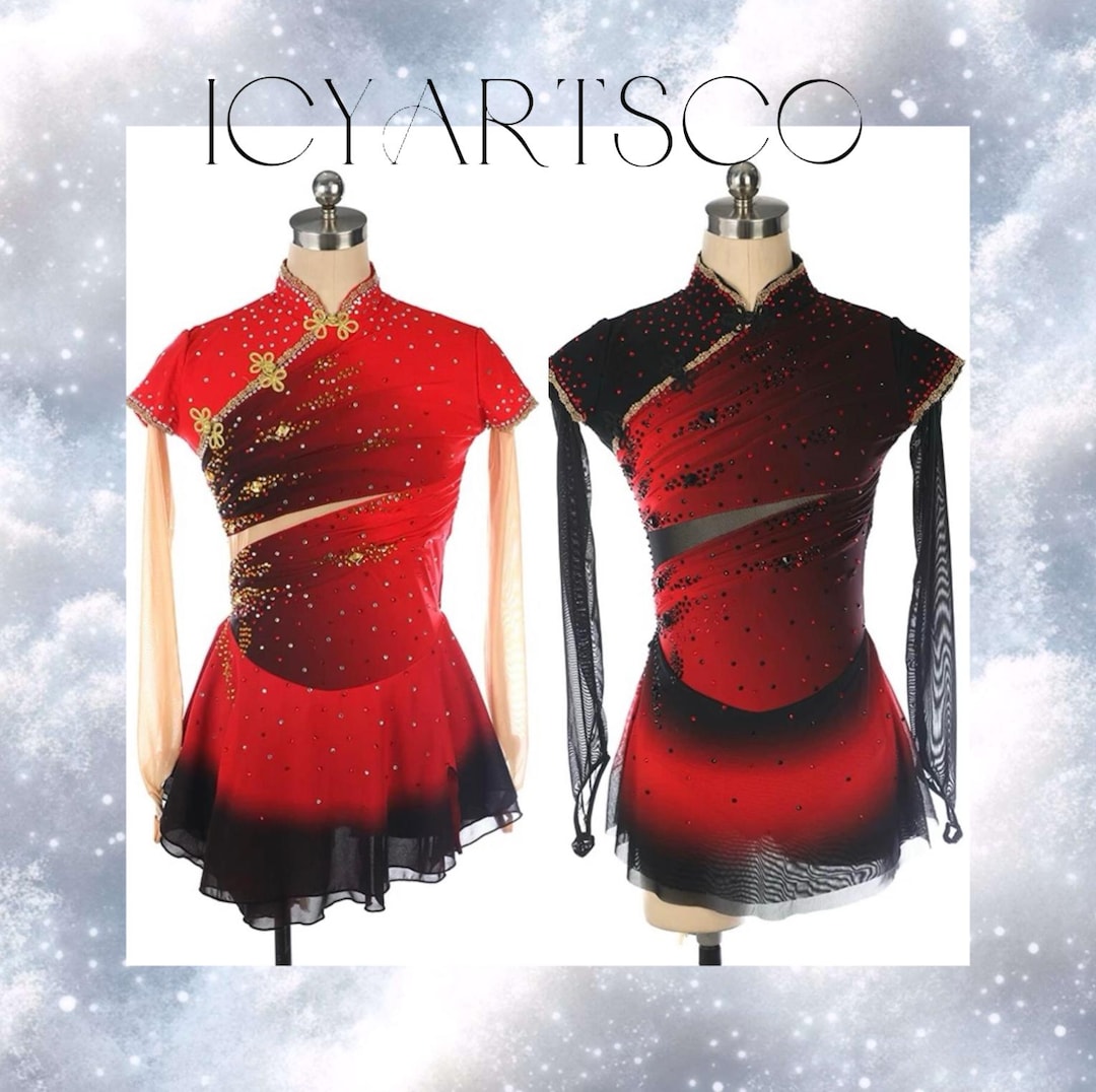 Ice Skating Dress red or Black - Etsy