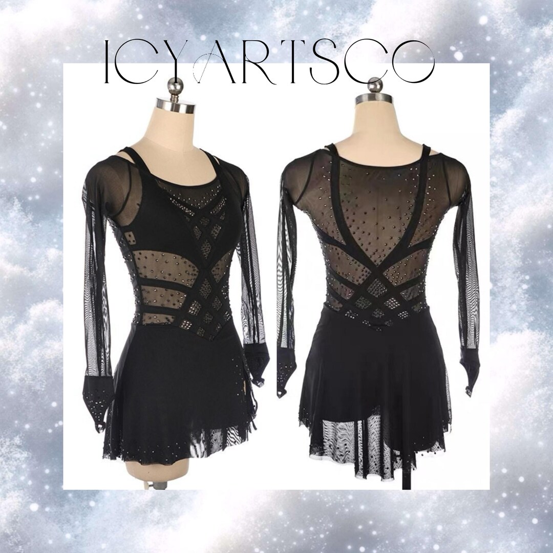 Seiltänzerin Kostüm Dunkelblaues Eiskunstlauf-Kostüm Für Damen \u0026 Mädchen |  Atmungsaktiver Spandex | Maßanfertigung Wettkampf Kostüm Für Mädchen, image size:1080x1080