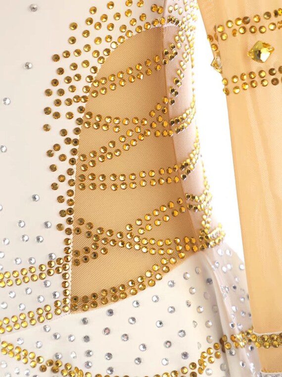 slim fit dress slacks Whispers of Gold Skate Dress - Gold Figure