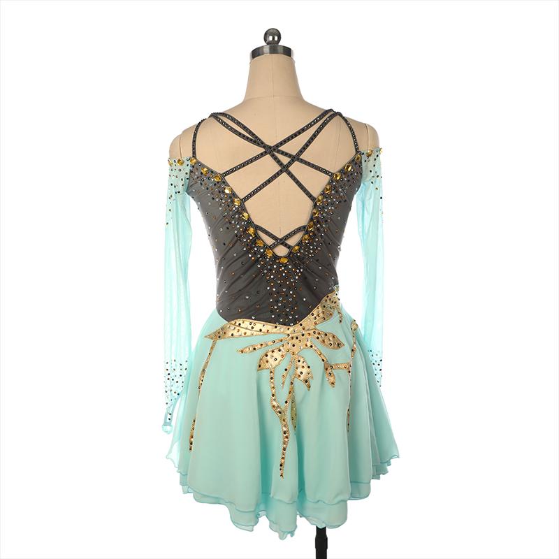 Ice Skating Dress green Gold - Etsy Israel