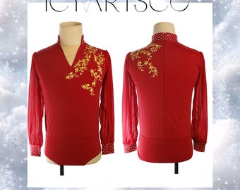 Mens, Boys, Customized Costume, Figure skating, Ice dance, Leotard, Acrobatic, Roller skate, Competition, Bespoke costume, Unitard, Bodysuit