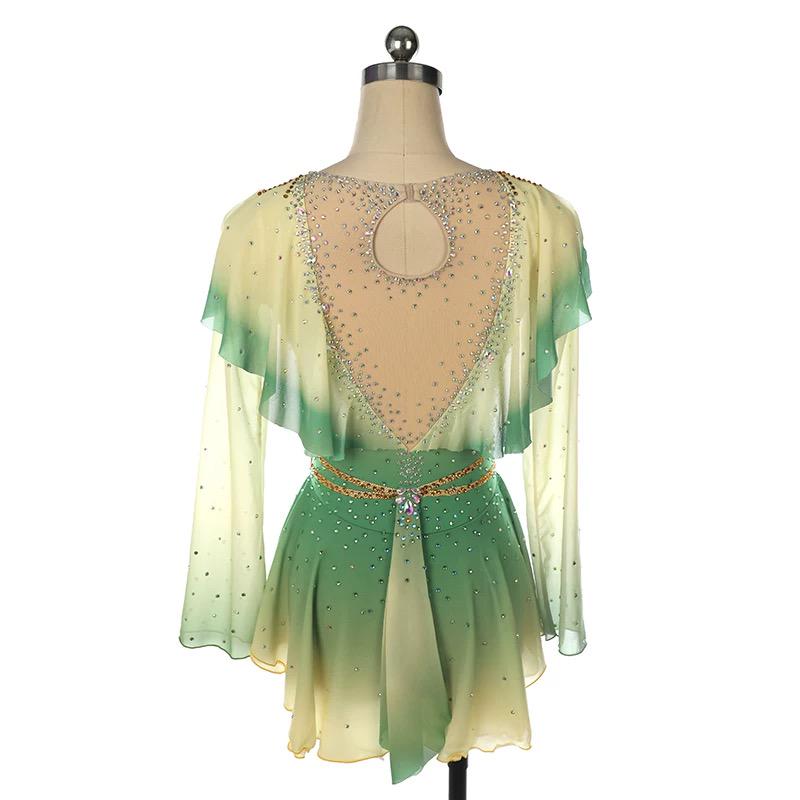 green emerald velvet dress Figure Skating Dress #SD277 – Skating Spirit main image 1