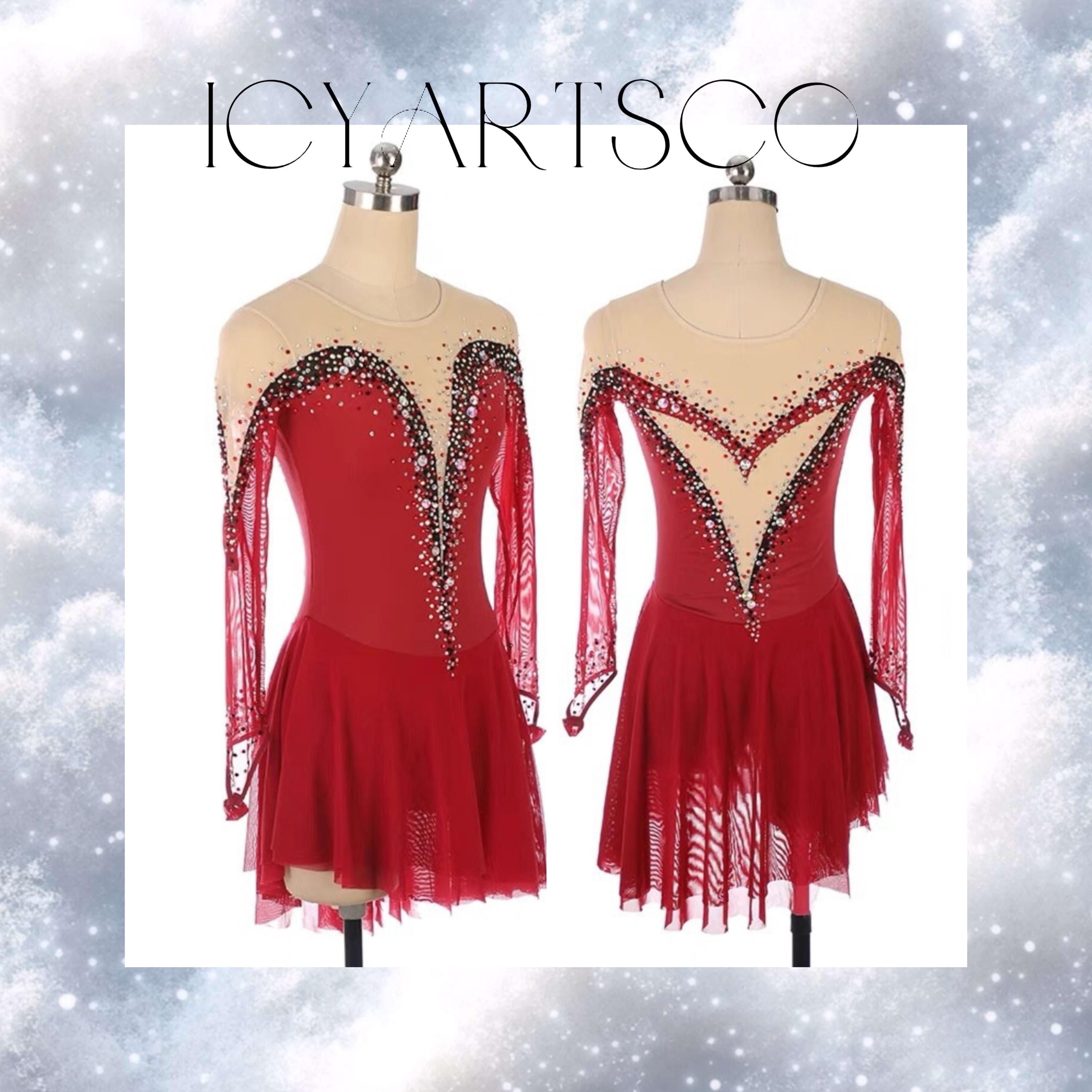 Ice Skating Dress “Rare Red Rose”