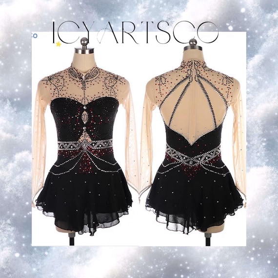 Ice Skating Dress “dark Queen” - Etsy