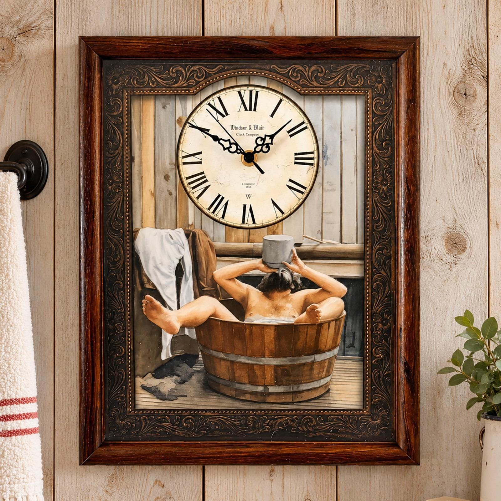 Vintage Bath Wall Clock - Etsy