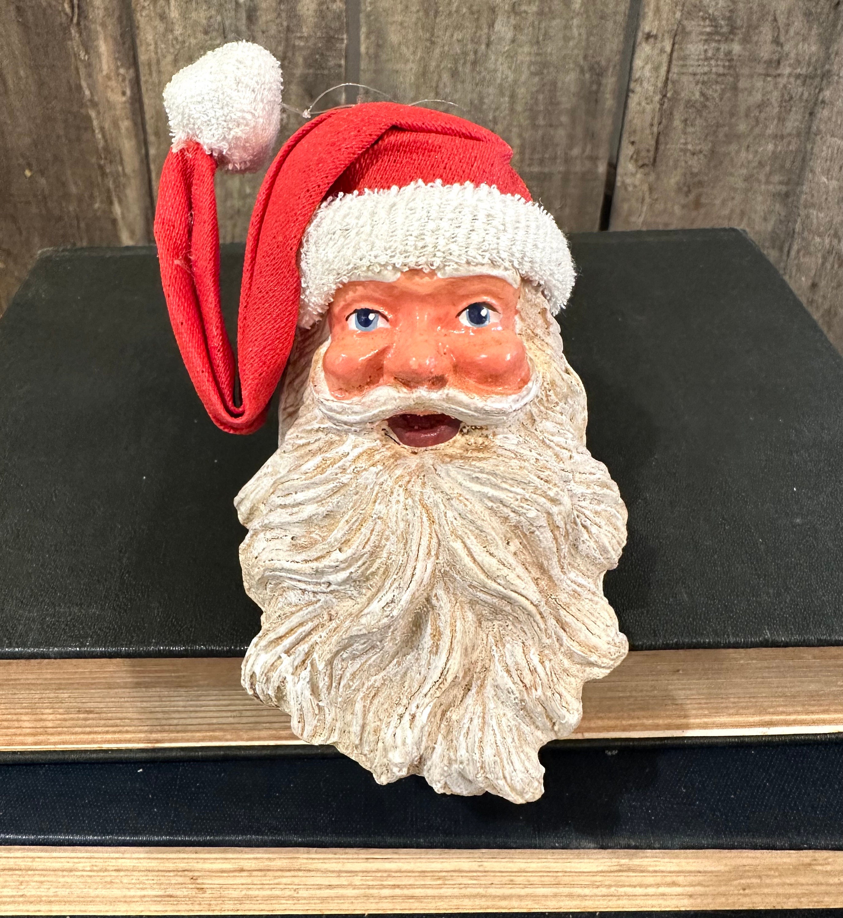 Vintage Silvestri Paper Mache Santa Head Ornament, Vintage Santa