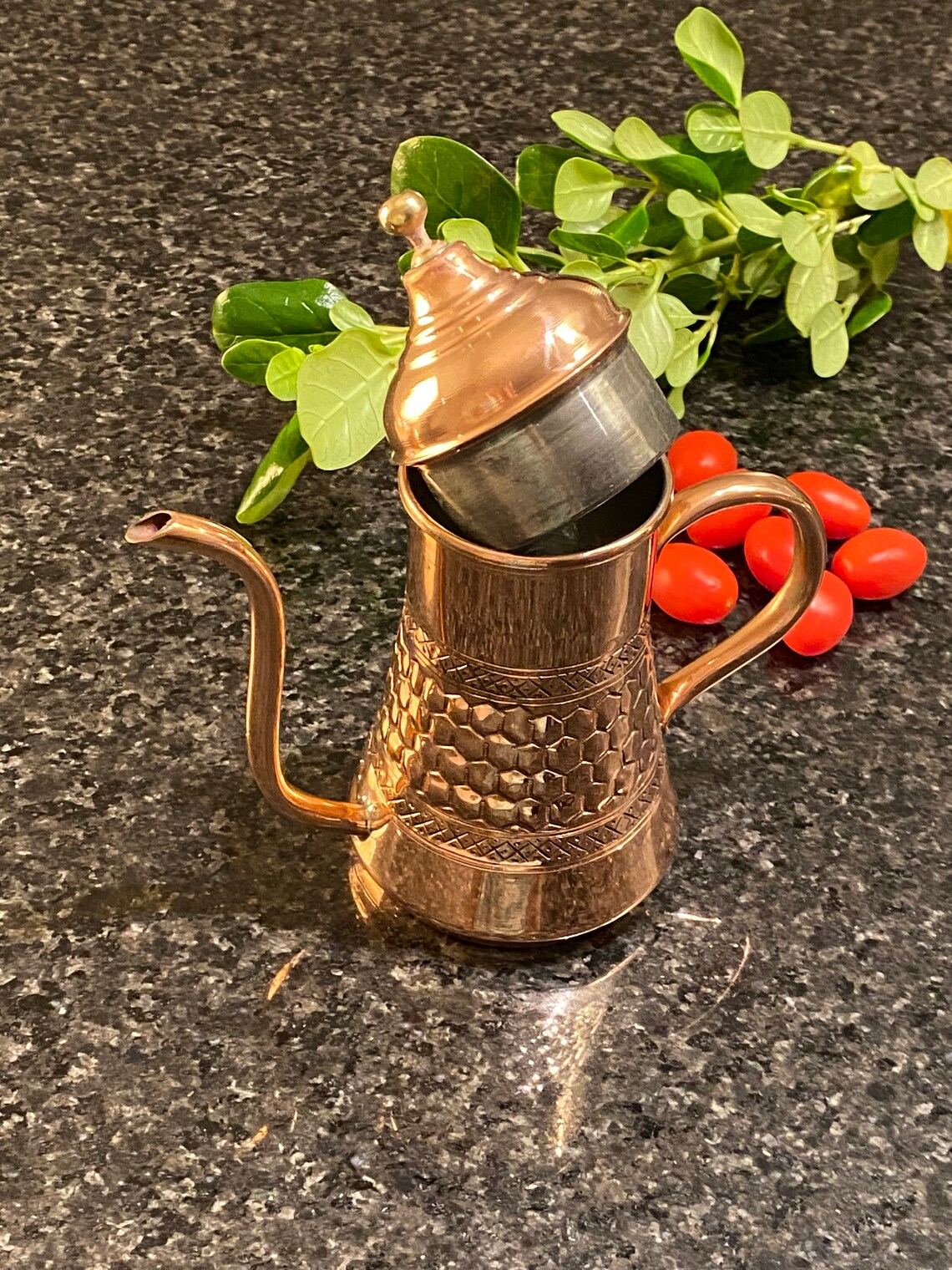 copper olive oil bottle