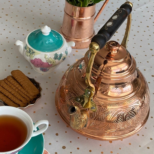 Handmade Copper Teapot , Vintage Style Teapot,Authentic Copper Teapot,Hammered Copper,Copper Gift,Copper Coffee Pot
