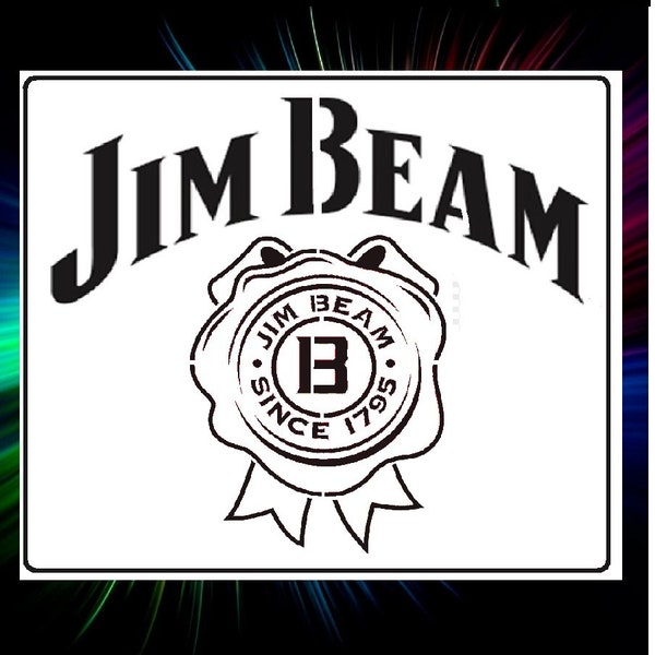 Jim Beam 1795 with ribbon logo, AIRBRUSH, Art, PAINTING, template STENCIL