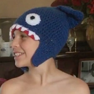 Crochet PATTERN shark hat, shark beanie