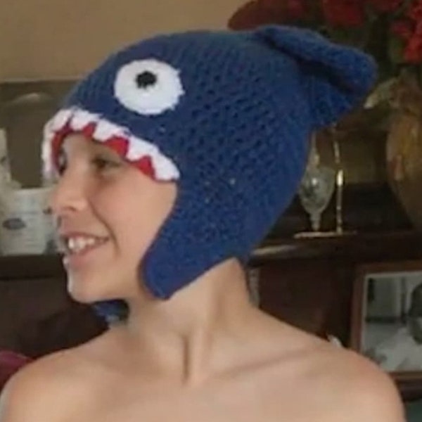 PATTERN***Crochet shark hat, shark beanie ***