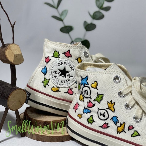 Nick & Charlie Embroidery Converse, LGBT Converse Classic, Heartstopper Converse, Embroidered Converse Shoes, Anniversary Gift