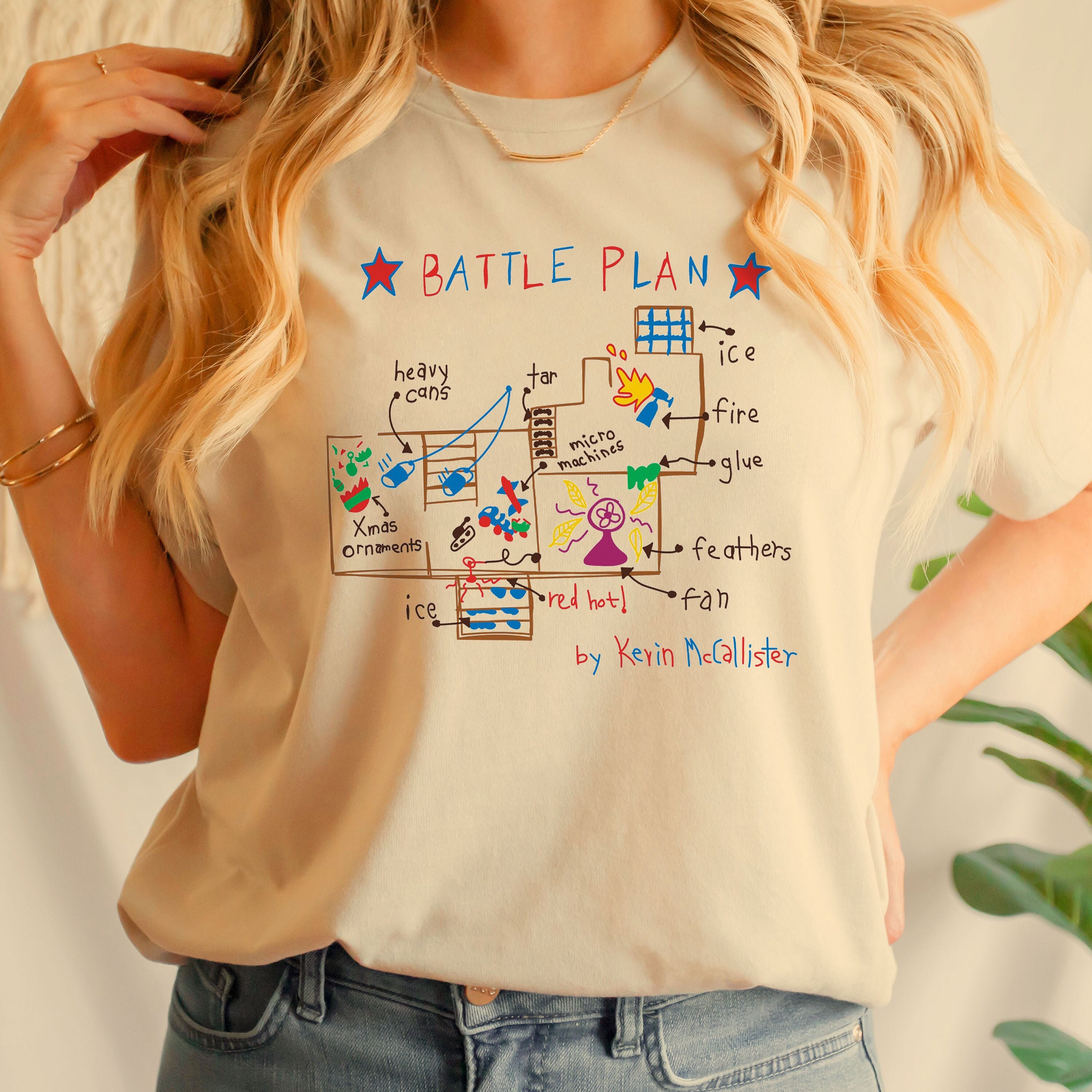 Discover Battle Plan By Kevin McCallister Sweatshirt, McCallister Home Security Shirt, Home Alone, Christmas Movies, Christmas Gift, Kids Xmas Sweatshirts