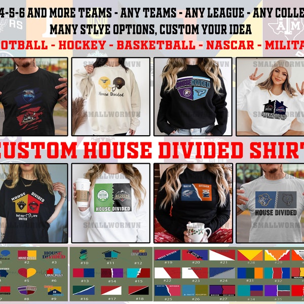 Custom House Divided Shirt, Custom Sport Team Shirt, Custom Any Teams - Any League - Any College - Any Combinations, Sport Logo Shirt