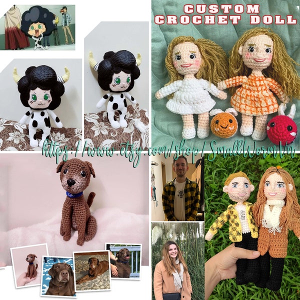 Custom Crochet Doll From Photo, Custom Stuffed Doll, Couple Crochet Doll, Personalized Gifts, Custom Amigurumi, Personalized Crochet People