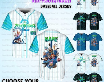 Personalized Zootopia 2 Baseball Jersey, Zootopia 2 Movie Team Shirt, Judy Nick Gary Fuzzby Finnick Team Jersey, Disney Family Trip Shirt
