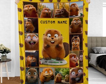 Personalized Hopper Blanket, Custom Name Hoppers Movie Blanket, Disney Animal Character Throw Blanket, Birthday Girl Boy Gift Blanket