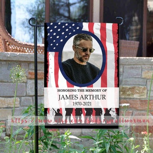Personalized Vetaran Flag, Military Veteran Memorial Garden Flag, War Vet Yard Decor, Soldier Memorial Day Gift, Military Memorial Day Flag