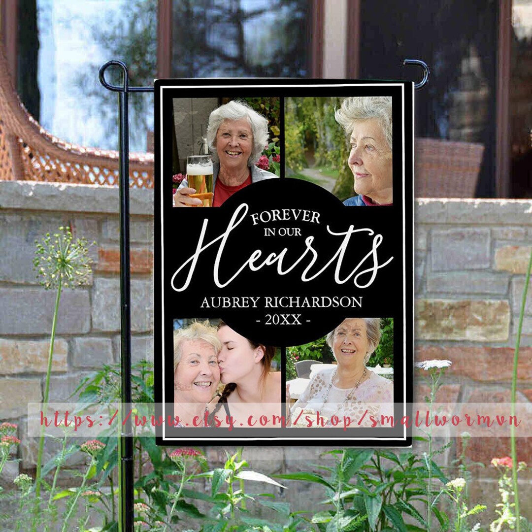 Forever in Our Hearts Flag, Custom Flag With Picture, Photo Memorial ...