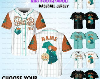 Personalized Merida Princess 5K Baseball Jersey, Brave Merida 5K Jersey, Disneyland Princess 5K Shirt, Disney World Marathon Jersey