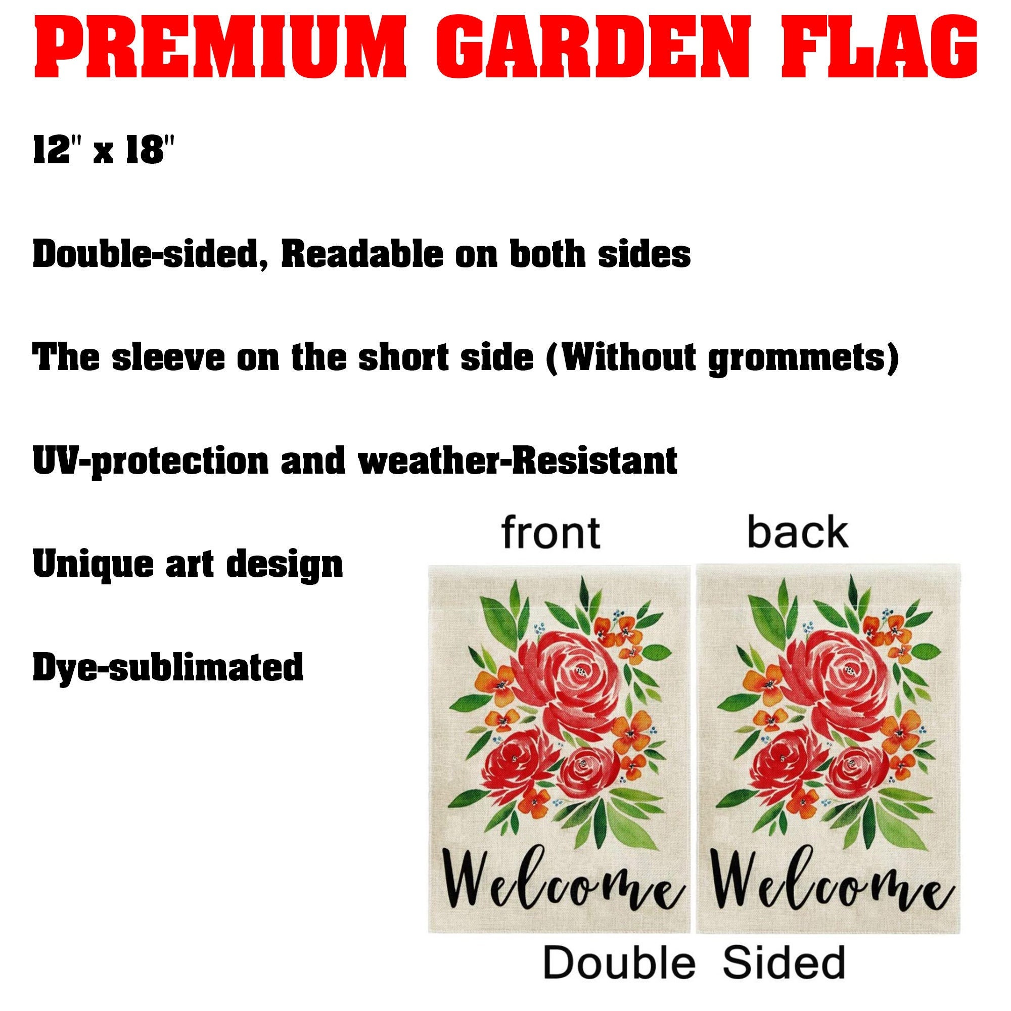 Resist Dissent Persist Garden Flag, Subtle Resist Floral Flag, Floral Protest Yard Sign, Liberal Garden Flag, Democrat Garden Sign, FGA005