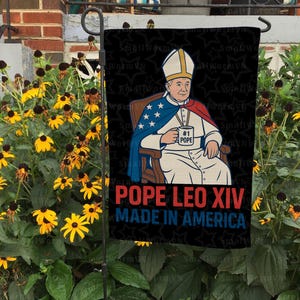 Pope Leo XIV Made In America Flag, Funny American Pope Flag, Pope Leo XIV Flag, New American Pope Flag, Papal Election 2025 Flag, FGB527