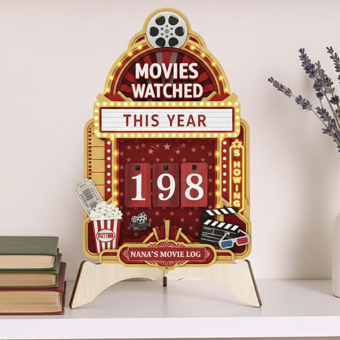 Personalized Movie Watch Tracker Sign, New Films Watched This Year ...