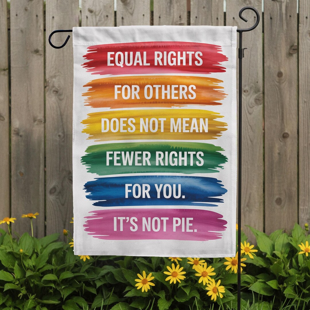 Equal Rights Rainbow Brush Strokes Flag, LGBTQ Outdoor Yard Decor ...