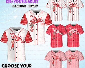 Personalized Ariel Eric Valentine Jersey, Little Mermaid Ariel Eric Jersey, Disney Princess Kiss The Girl Shirt, Disney World 2026 Shirt