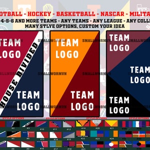 Personalized House Divided Flag, Fan Supportive Flag, Football Basketball Baseball, Any Teams - Any League - Any College - Any Combination