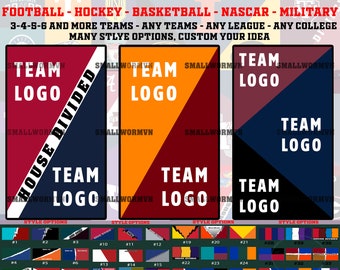 Personalized House Divided Flag, Fan Supportive Flag, Football Basketball Baseball, Any Teams - Any League - Any College - Any Combination