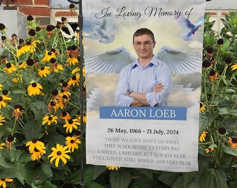 In Loving Memory Flag, Missing You Always Flag, Personalized Cemetery Flag, Rest In Peace Flag, Funeral Garden Flag, Memorial Flag For Grave