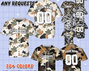 Personalized Camouflage Jersey, Custom Army Style Shirt, Patriotic Veteran Baseball Jersey, Game Day Summer Outfit, Custom Softball Uniform