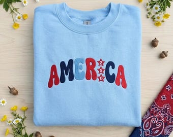 Embroidered USA 250th Anniversary Shirt, Patriotic America 1776 Sweater, Semiquincentennial Freedom Sweatshirt, 4th Of July Sweatshirt