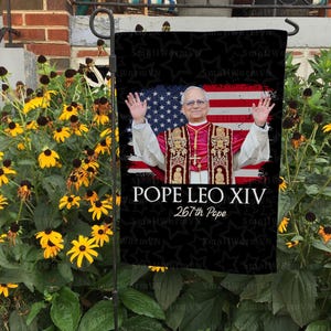 Pope Leo XIV Portrait Flag, Papal Election 2025 Flag, Newly Elected Pope Flag, Pope Robert Prevost Flag, First American Pope Flag, FGB532