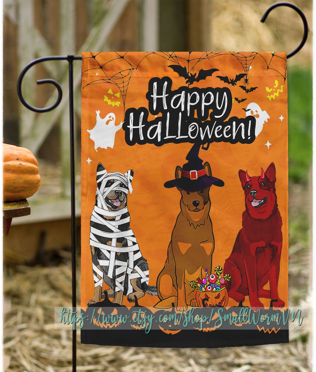 Australian Cattle Halloween Flag Australian Cattle Halloween Etsy