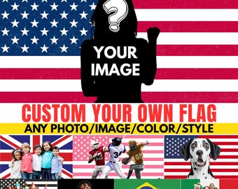 Custom American Flag With Your Photo, Personalized Flag With Your Idea, Custom Photo American Bedroom Decor, Custom Flag Photo Tapestry