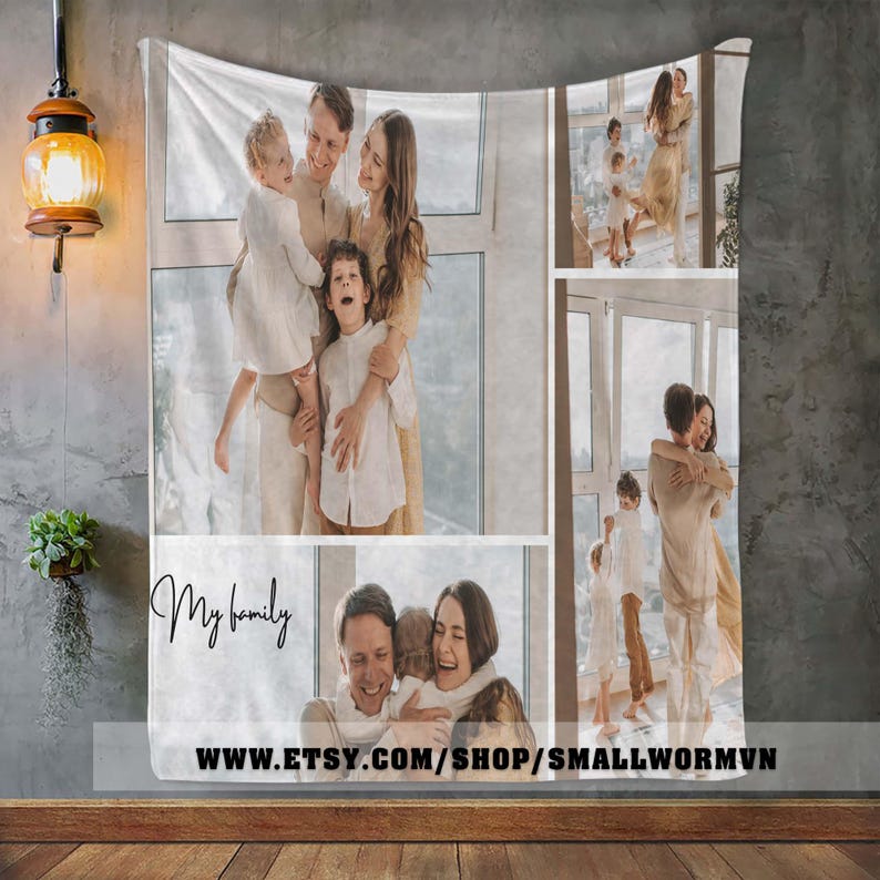 Picture Collage Blankets, Family Grandma Mom Dad Best Friend Picture