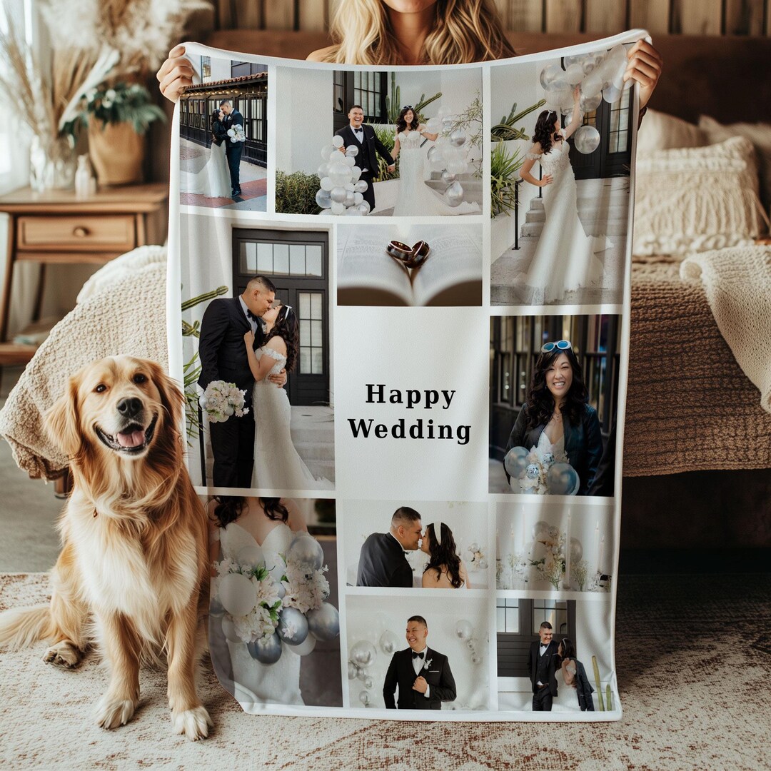 Custom Wedding Anniversary Blanket, Personalized Picture Blanket ...