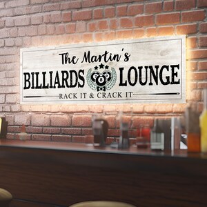 Billiards and Lounge Sign, Custom Billiards Lounge Sign, Customized ...