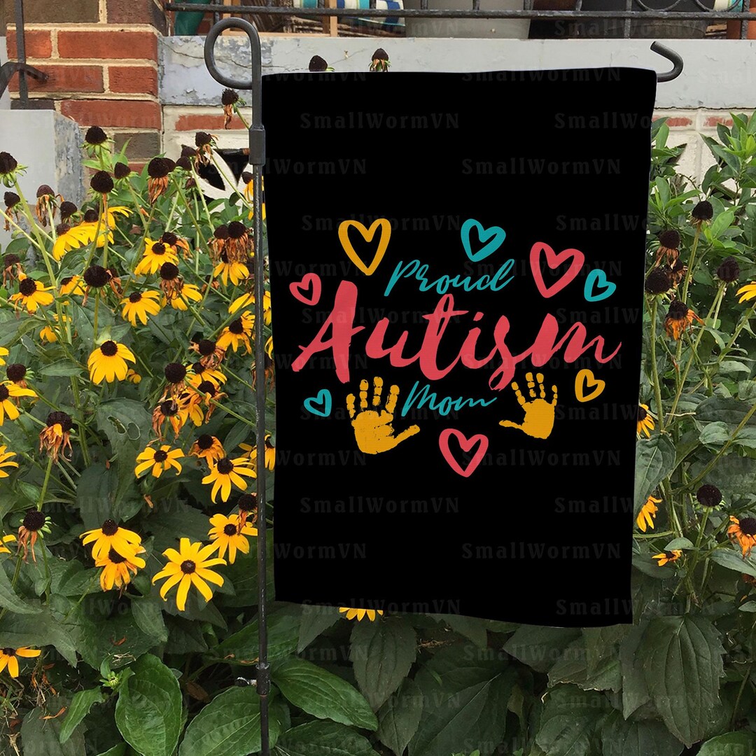 Proud Autism Mom World Autism Awareness Day Flag, Yard Welcome Family ...