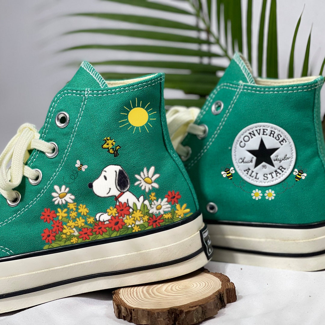 Cartoon Dog Embroidered Converse Customized Converse Shoes - Etsy