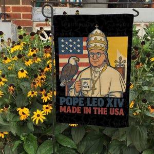 Pope Leo XIV Made In The USA Flag, Funny American Pope Flag, Pope Leo XIV Flag, Newly Elected Pope Flag, Pope Robert Prevost Flag, FGB530