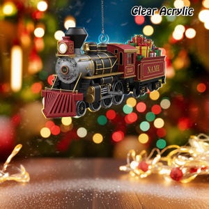 Personalized Steam Locomotive Ornament, Custom Train Engineer Gift, Railroader Train Enthusiast Xmas Decor, Unique Gift, TGOB879