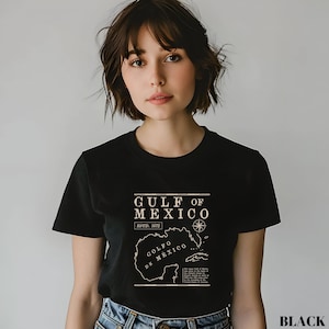 Golf von Mexiko T-Shirt - Vintage Karte Design, perfekt für Strandliebhaber, Reise-Enthusiasten, Sommerspaß, Urlaubskleidung, Geschenke