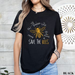 Camiseta unisex suave &quot;Salva a las abejas&quot;, regalo para amantes de las abejas, camiseta de jardinería, ropa para el Día de la Tierra, linda camiseta de abejas, divertida camiseta para niños, hombres y mujeres.