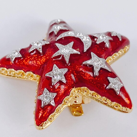The Quacker Factory Red Enamel Celestial Star Moo… - image 5