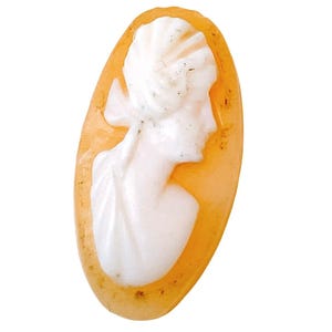 VTG 30s - 40s Shell Cameo Cabochon Hand Carved Portrait Jewelry Making Component