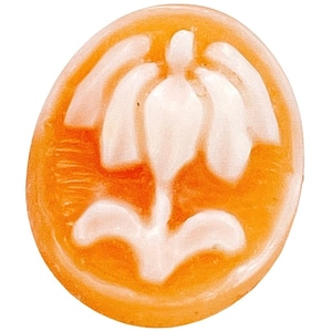 VTG Mid Century Shell Cameo Cabochon Hand Carved Floral Jewelry Making Component