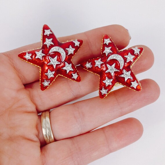 The Quacker Factory Red Enamel Celestial Star Moo… - image 2